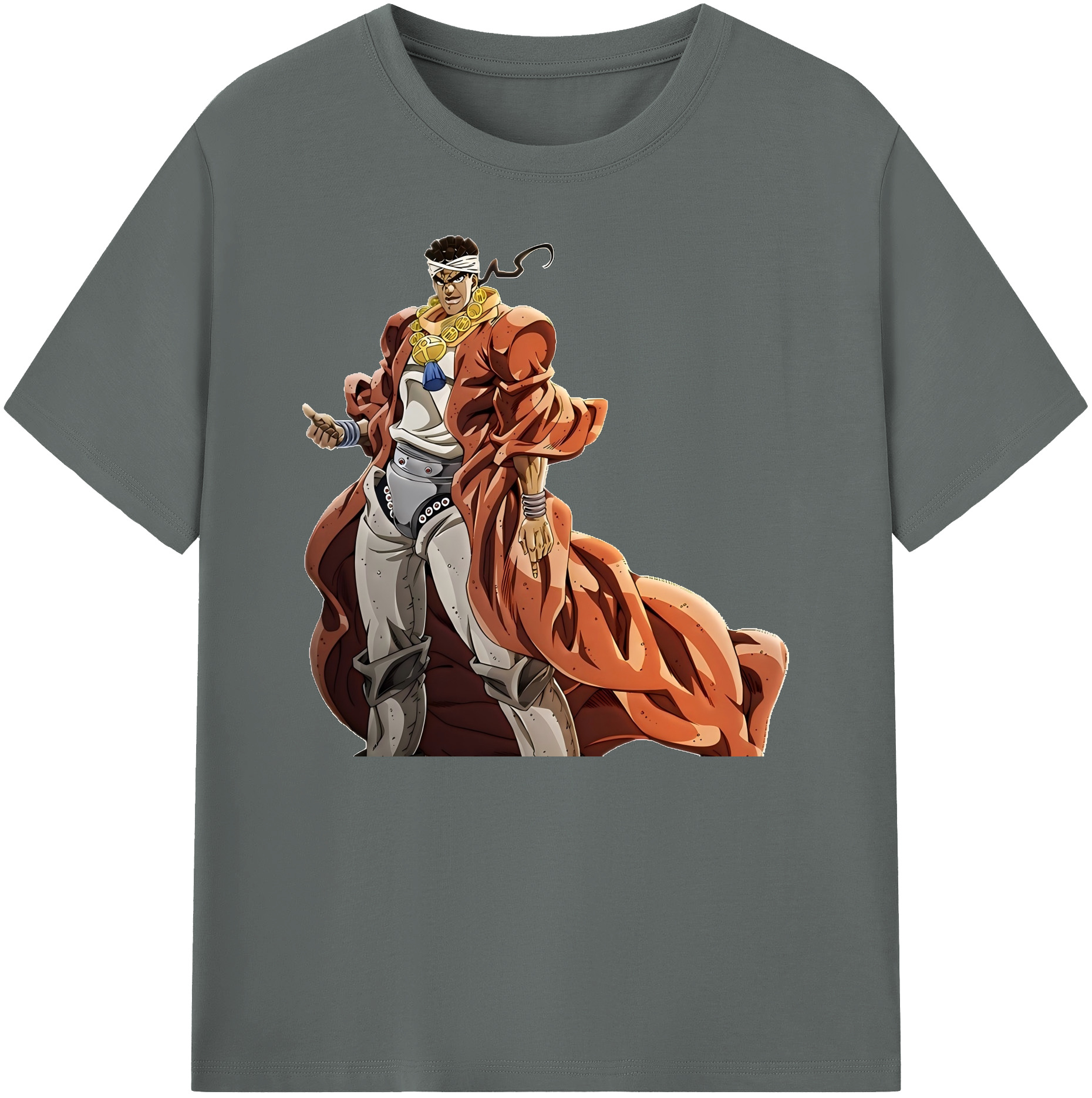 （画像用） ジョジョの奇妙な冒険 ムハンマド?アブドゥル JoJo's Bizarre Adventure Muhammad Avdol 綿100％ メンズ半袖Tシャツ｜肌触りやわらか＆通気性